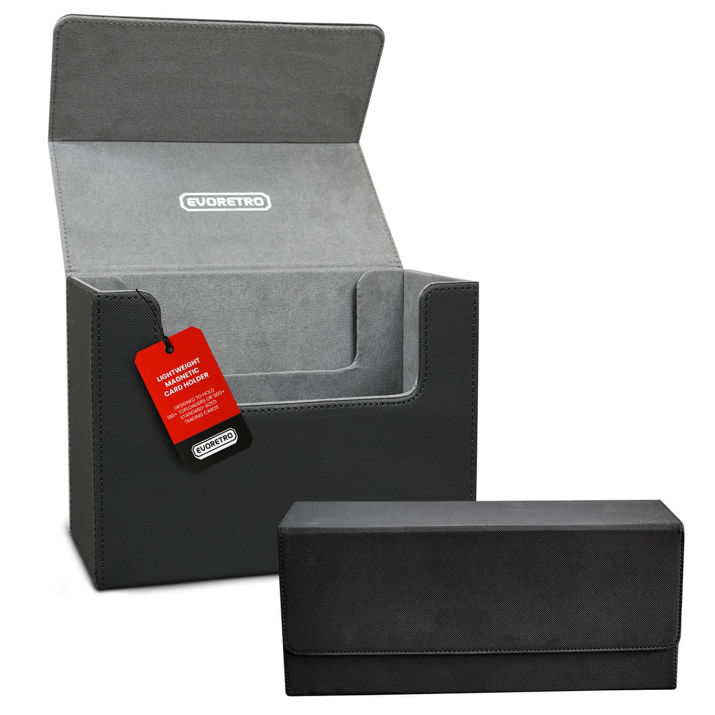 EVORETRO Magnetic Card Holder - 180+ Toploaders or 500+ Trading Cards | Black/Grey EVORETRO Canada Card Protectors  Squirtle Squad Card Shop.