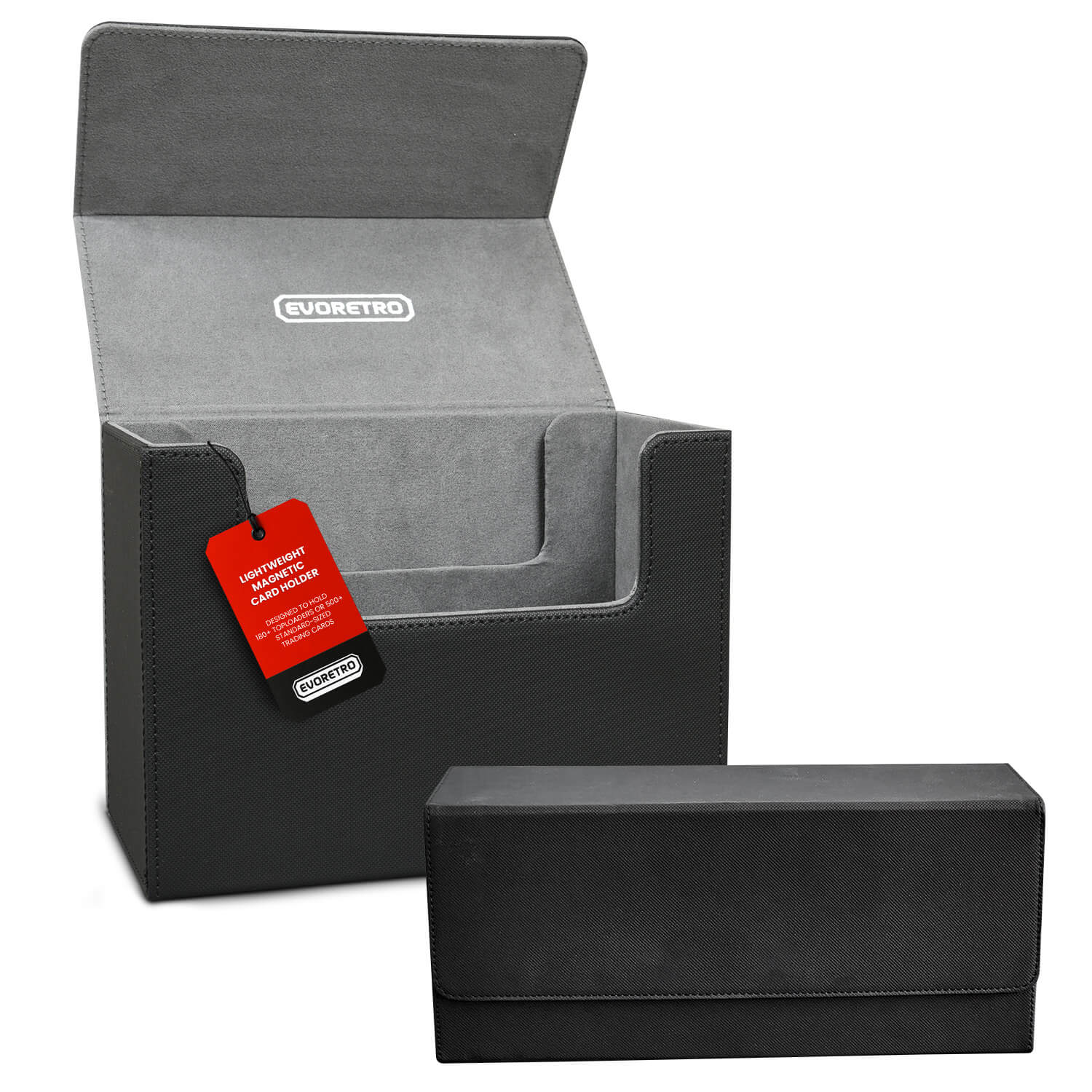 EVORETRO Magnetic Card Holder - 180+ Toploaders or 500+ Trading Cards | Black/Grey EVORETRO Canada Card Protectors  Squirtle Squad Card Shop.