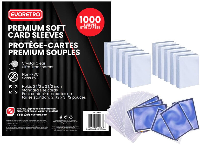 EVORETRO Premium Soft Card Sleeves - Pack of 1000 EVORETRO Canada Card Protectors  Squirtle Squad Card Shop.