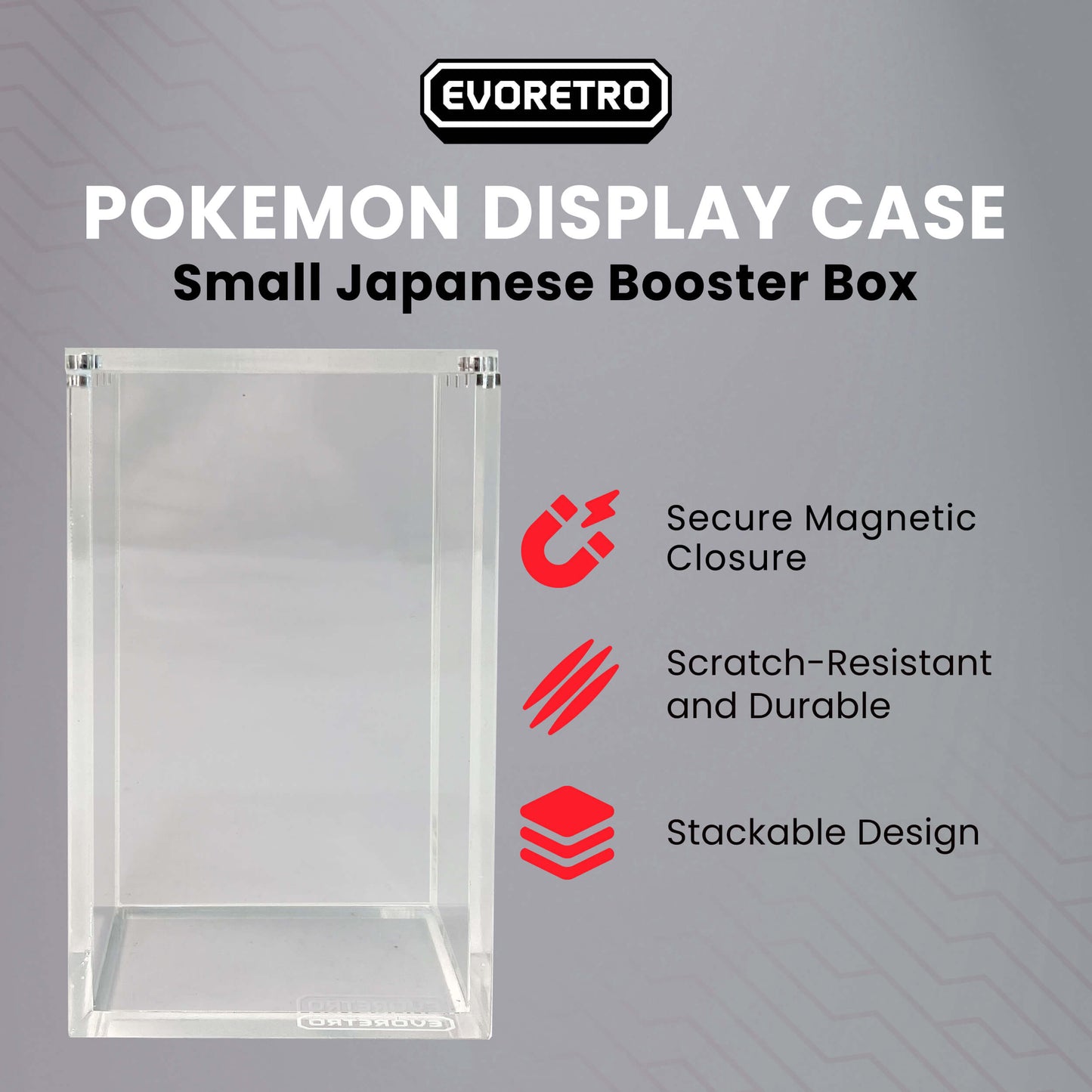 Japanese Small Booster Box EVORETRO Acrylic Case Magnetic Display EVORETRO Canada Card Protectors  Squirtle Squad Card Shop.