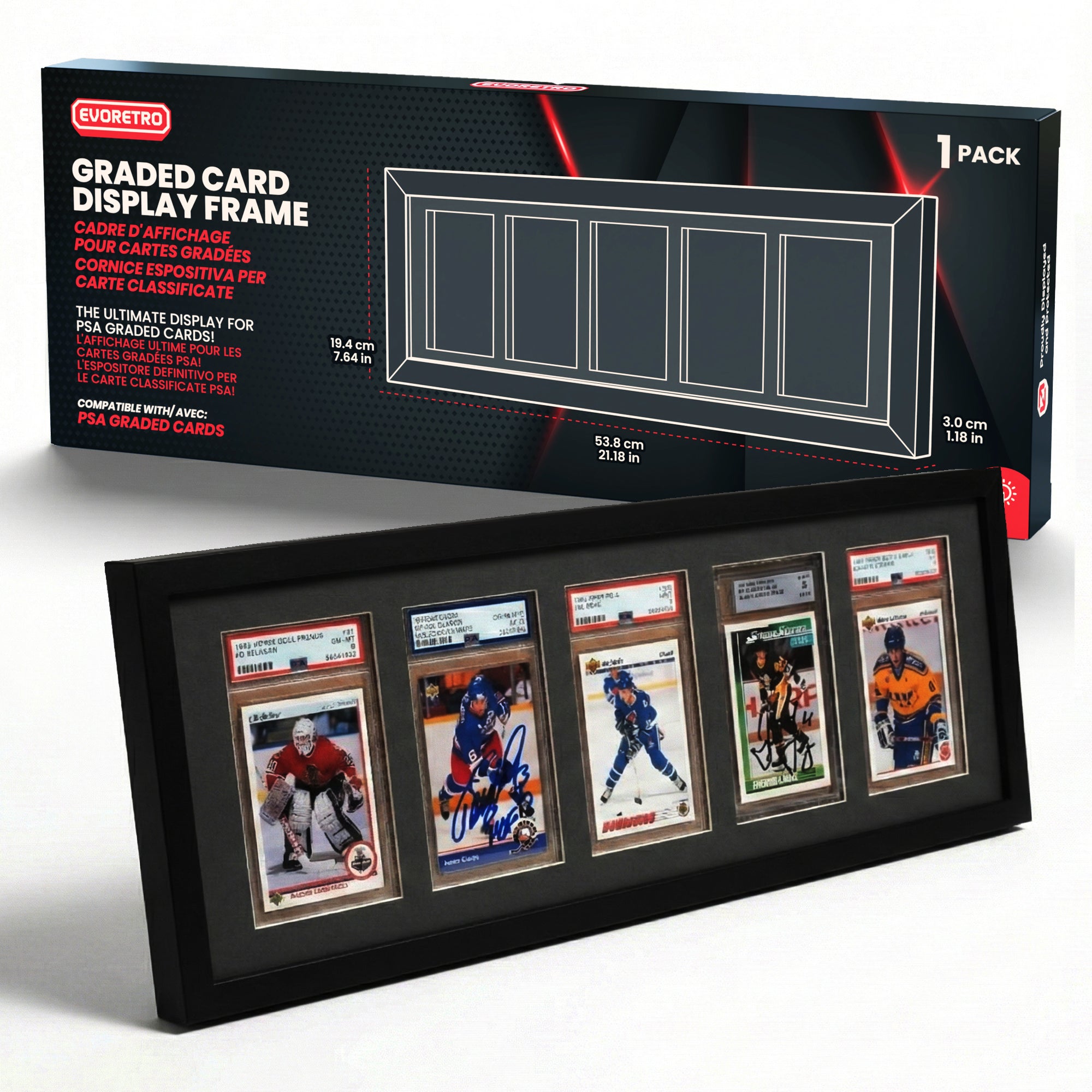 PSA Graded Wooden Frame Display with UV Glass card fit very tight ! LIQUIDATION EVORETRO Canada Card Protectors  Squirtle Squad Card Shop.