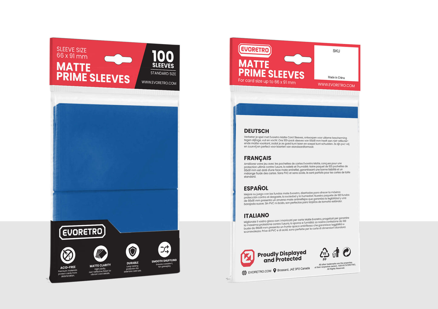 EVORETRO Matte Card Sleeves Standard Size Glare-Free EVORETRO Canada Card Protectors  Squirtle Squad Card Shop.