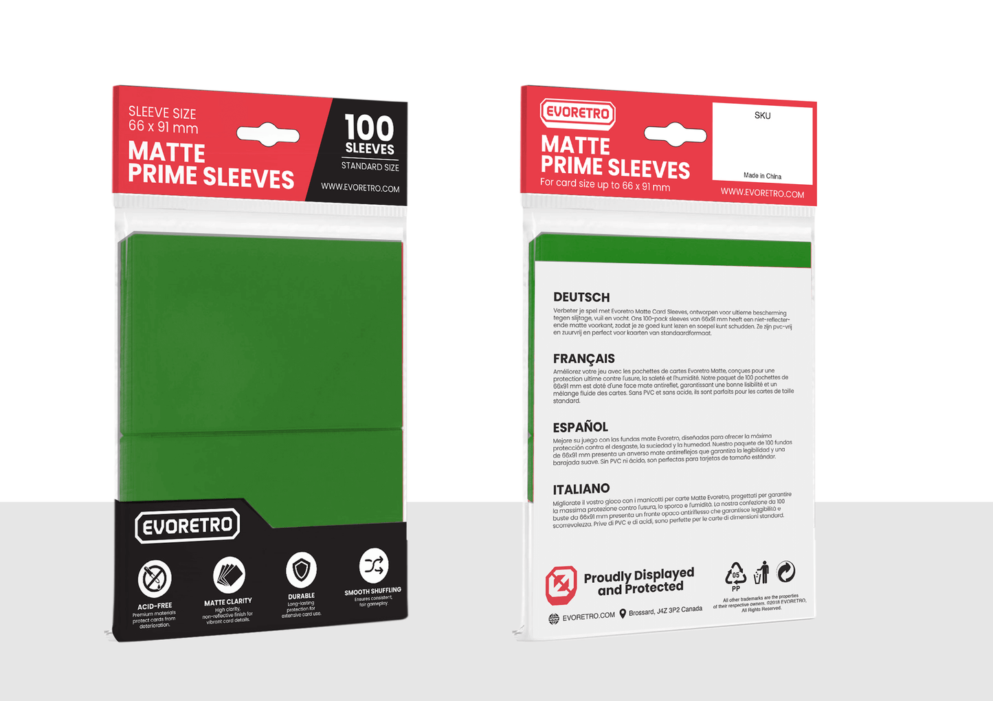 EVORETRO Matte Card Sleeves Standard Size Glare-Free EVORETRO Canada Card Protectors  Squirtle Squad Card Shop.