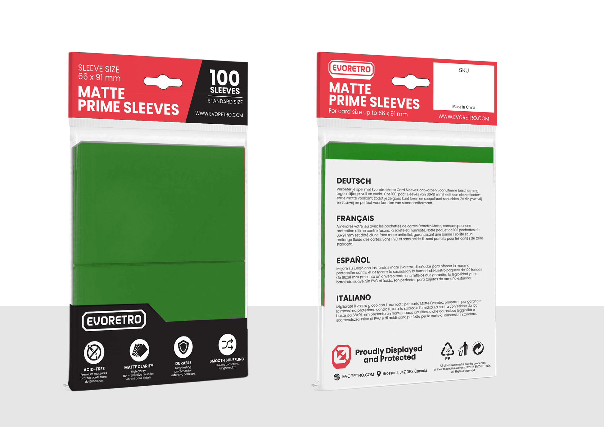 EVORETRO Matte Card Sleeves Standard Size Glare-Free EVORETRO Canada Card Protectors  Squirtle Squad Card Shop.