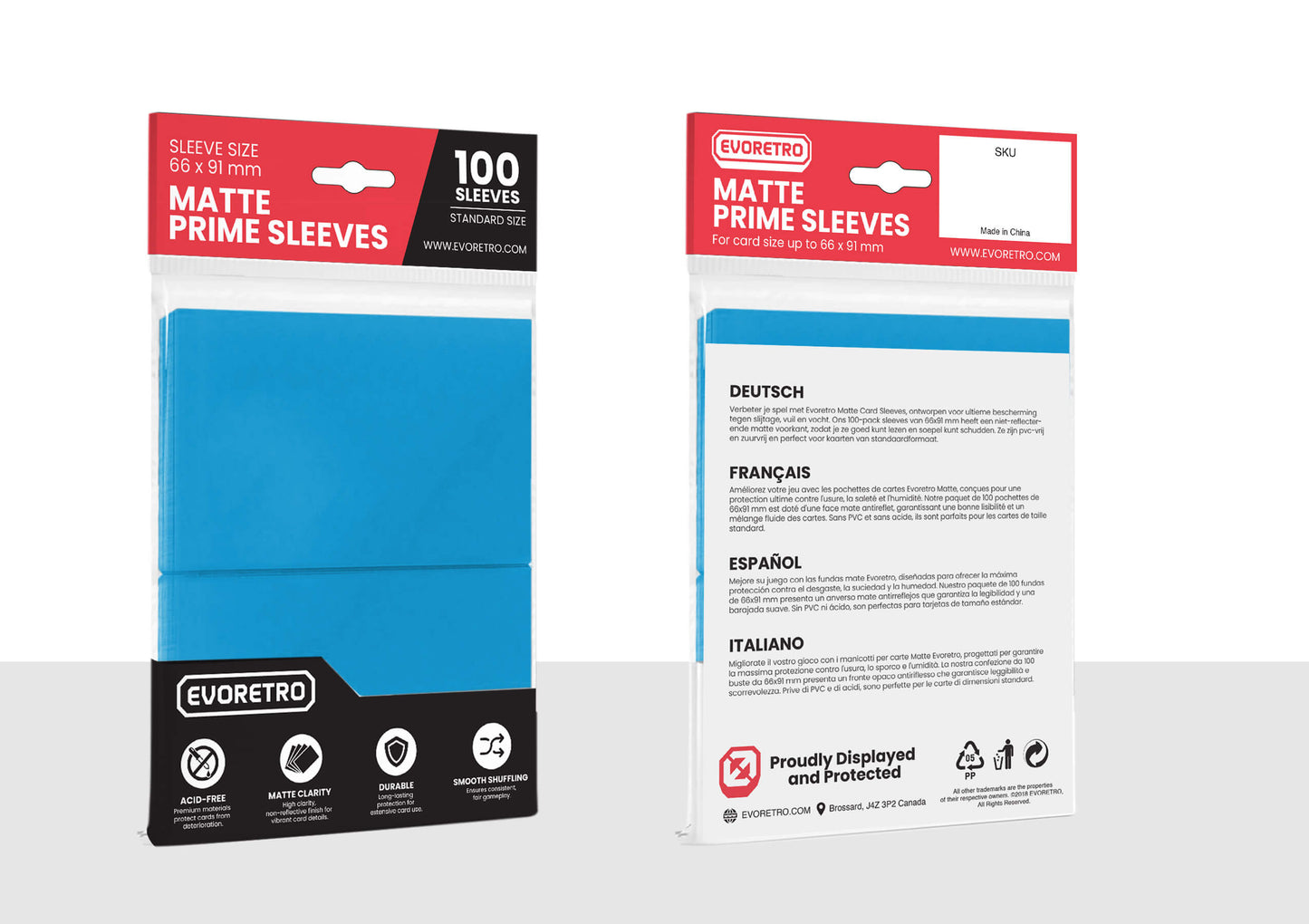 EVORETRO Matte Card Sleeves Standard Size Glare-Free EVORETRO Canada Card Protectors  Squirtle Squad Card Shop.