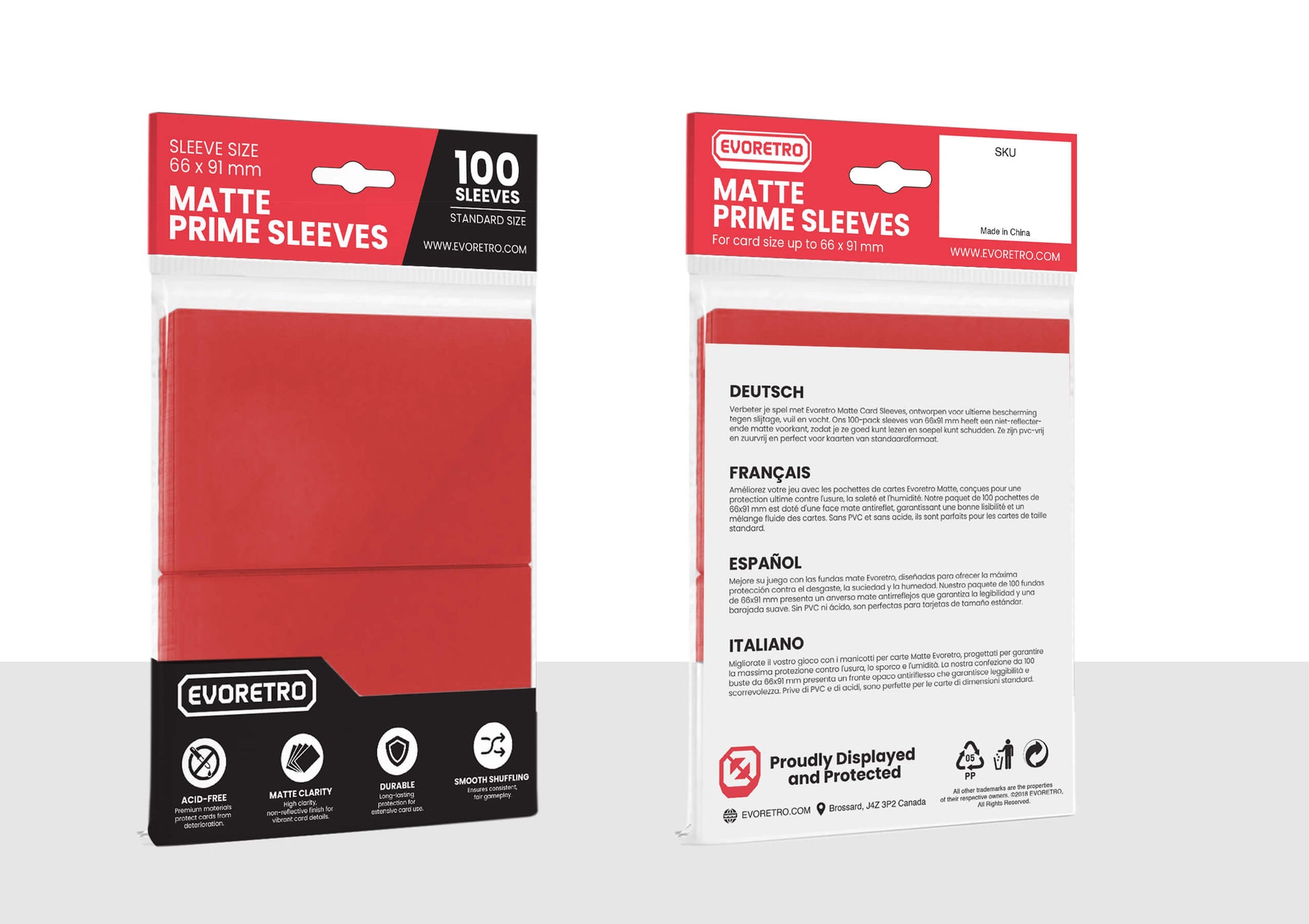 EVORETRO Matte Card Sleeves Standard Size Glare-Free EVORETRO Canada Card Protectors  Squirtle Squad Card Shop.