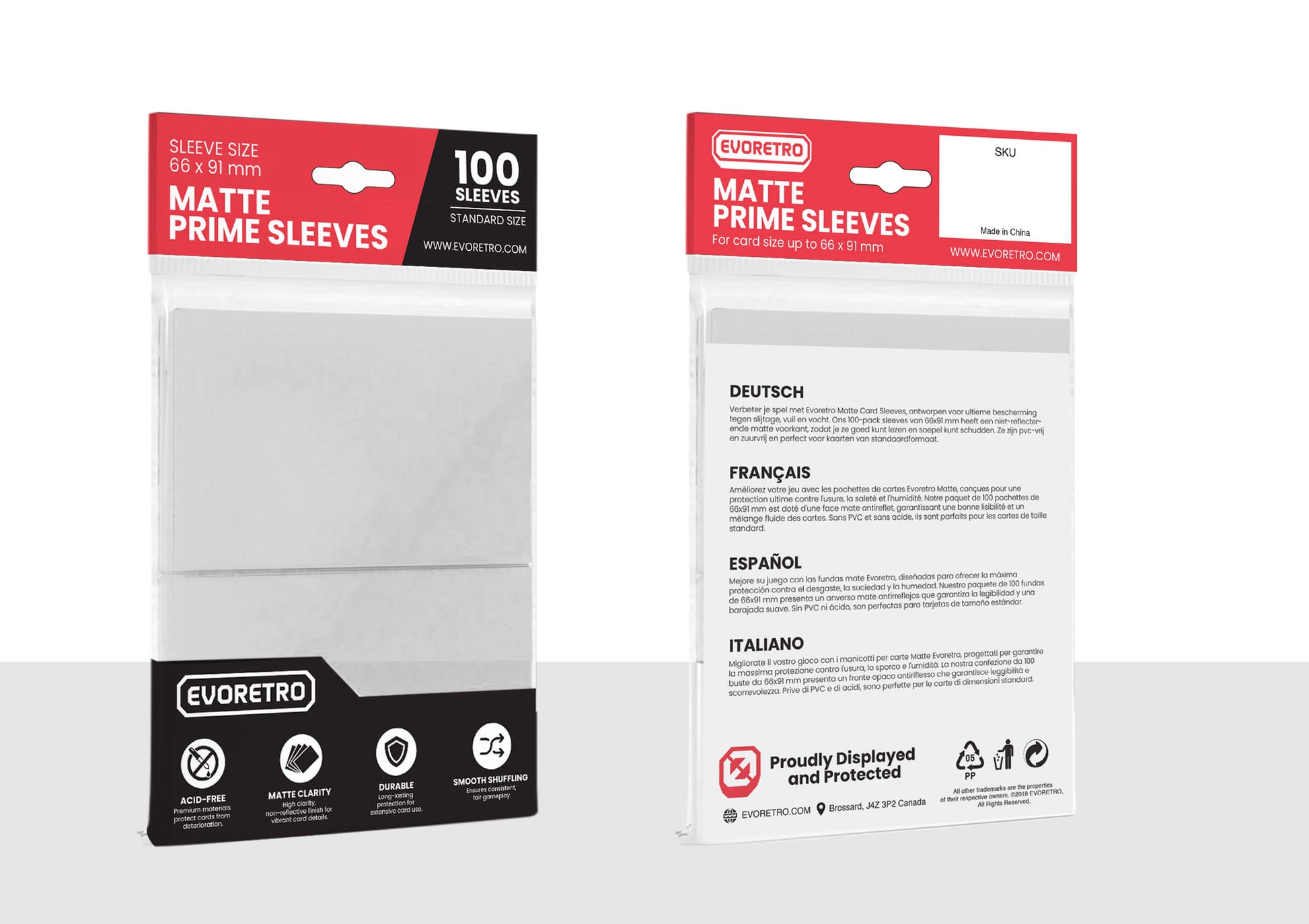 EVORETRO Matte Card Sleeves Standard Size Glare-Free EVORETRO Canada Card Protectors  Squirtle Squad Card Shop.