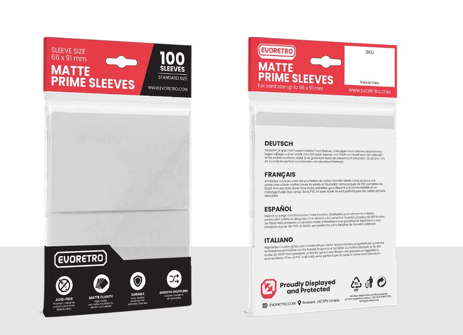 EVORETRO Matte Card Sleeves Standard Size Glare-Free EVORETRO Canada Card Protectors  Squirtle Squad Card Shop.