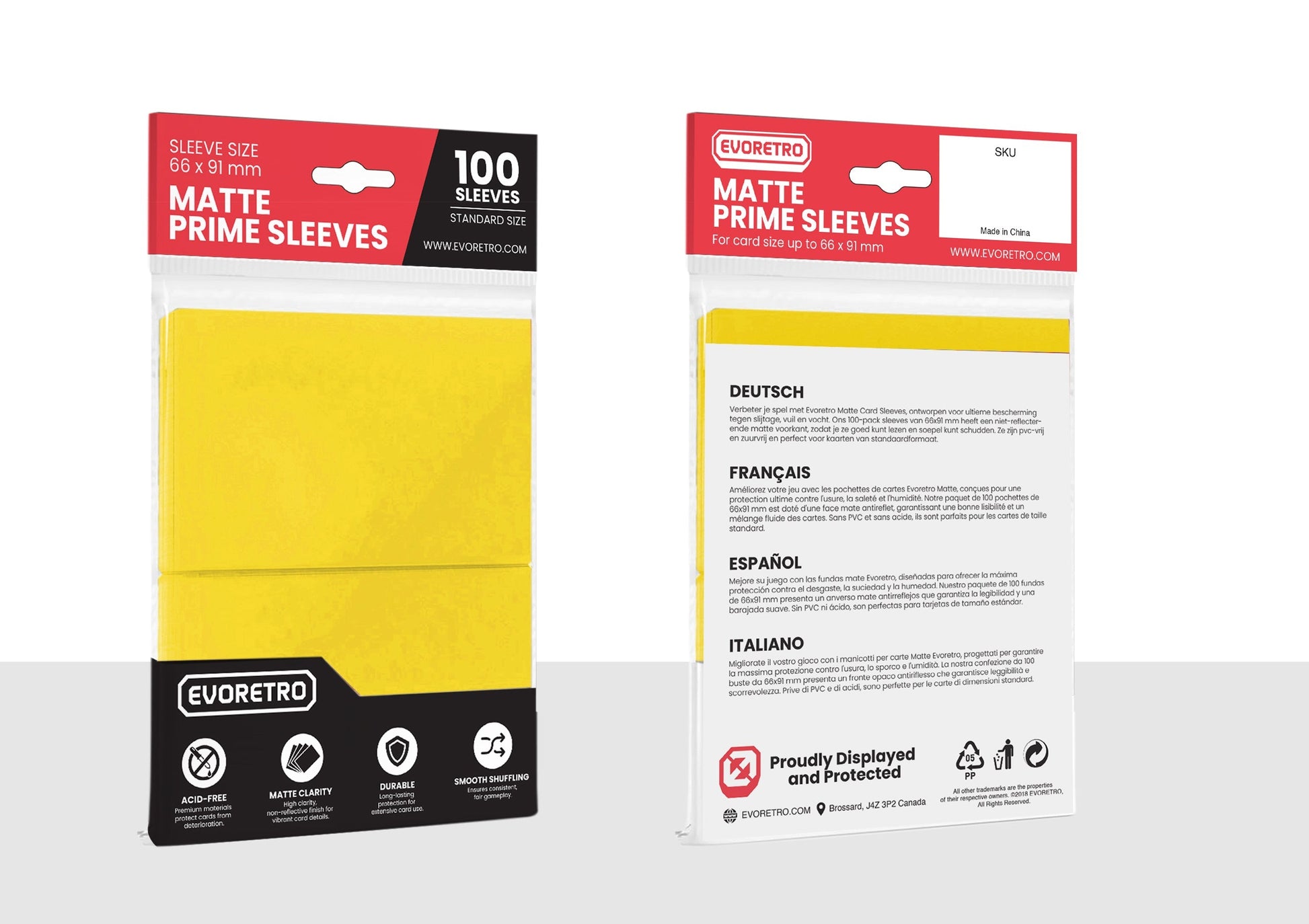 EVORETRO Matte Card Sleeves Standard Size Glare-Free EVORETRO Canada Card Protectors  Squirtle Squad Card Shop.