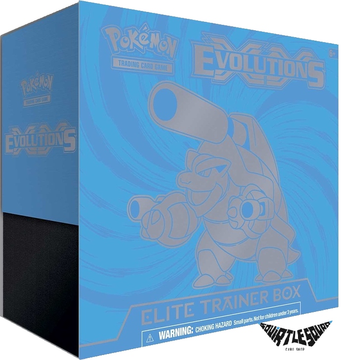 Pokémon TCG – XY Evolutions Elite Trainer Box – Blastoise Artwork – Factory Sealed Squirtle Squad Card Shop.   Squirtle Squad Card Shop.