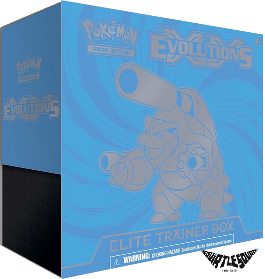Pokémon TCG – XY Evolutions Elite Trainer Box – Blastoise Artwork – Factory Sealed Squirtle Squad Card Shop.   Squirtle Squad Card Shop.