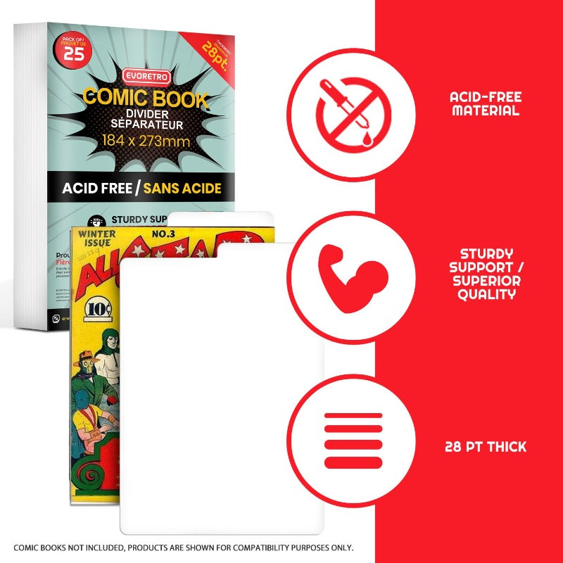 EVORETRO Remets Comic Book Divider 28 PT EVORETRO Canada Comic Protectors  Squirtle Squad Card Shop.