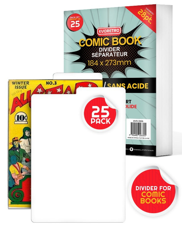 EVORETRO Remets Comic Book Divider 28 PT EVORETRO Canada Comic Protectors  Squirtle Squad Card Shop.