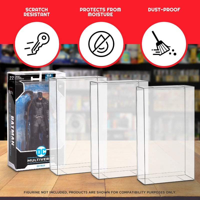 DC Multiverse McFarlane Regular (Batman Beyond - Black Box) & Mirrorverse (Box) EVORETRO PET Protector 0.40MM - Pack of 10 EVORETRO Canada Figurine Protectors  Squirtle Squad Card Shop.