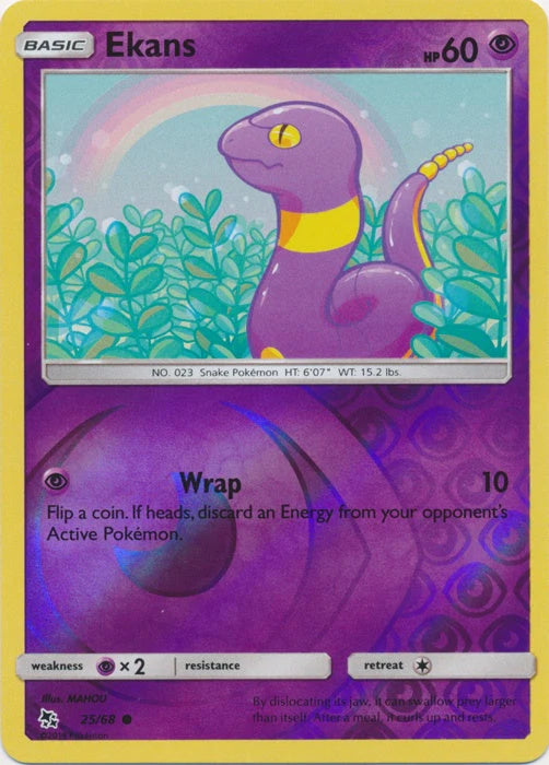 Ekans 025/68 - Reverse Holofoil Hidden Fates - Common Hidden Fates Pokemon Single  Squirtle Squad Card Shop.