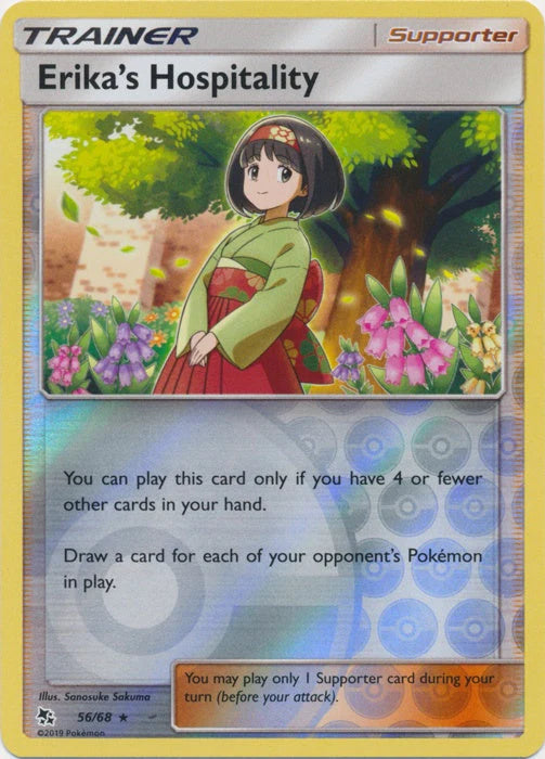 Erika's Hospitality 056/68 - Reverse Holofoil Hidden Fates - Rare Hidden Fates Pokemon Single  Squirtle Squad Card Shop.