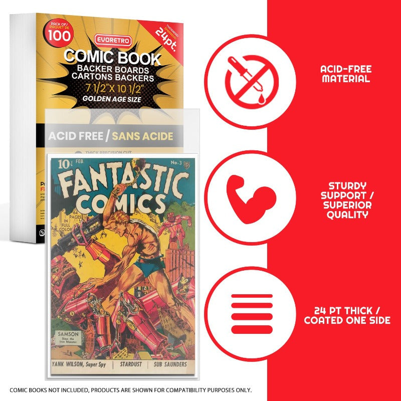 Golden Age Comic Book Backer Boards Size EVORETRO Canada Comic Protectors  Squirtle Squad Card Shop.