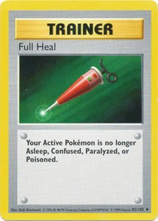 Full Heal 082  - Unlimited Base Set Shadowless - Uncommon Base Set (Shadowless) Pokemon Single  Squirtle Squad Card Shop.