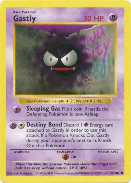 Gastly 050  - Unlimited Base Set Shadowless - Common Base Set (Shadowless) Pokemon Single  Squirtle Squad Card Shop.
