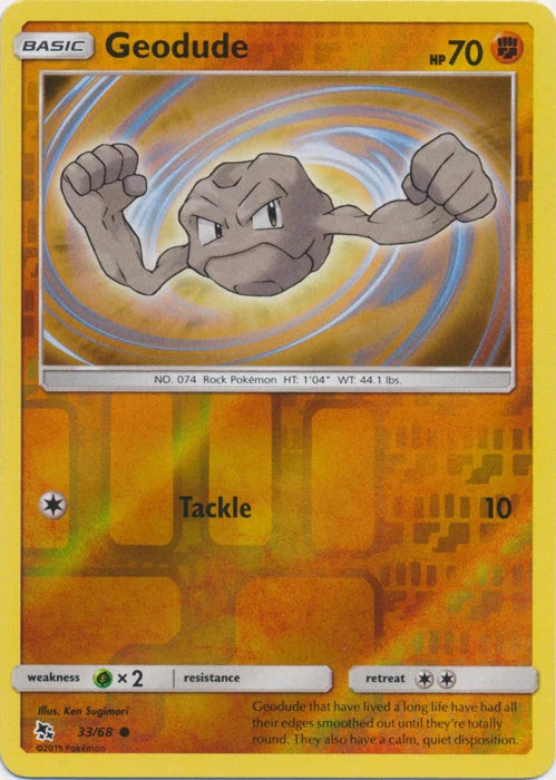 Geodude 033/68 - Reverse Holofoil Hidden Fates - Common Hidden Fates Pokemon Single  Squirtle Squad Card Shop.
