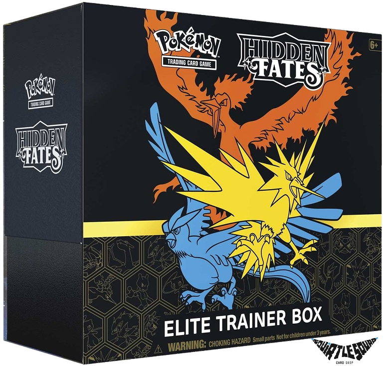 Pokémon TCG – Hidden Fates Elite Trainer Box – Sun & Moon – Factory Sealed Squirtle Squad Card Shop.   Squirtle Squad Card Shop.