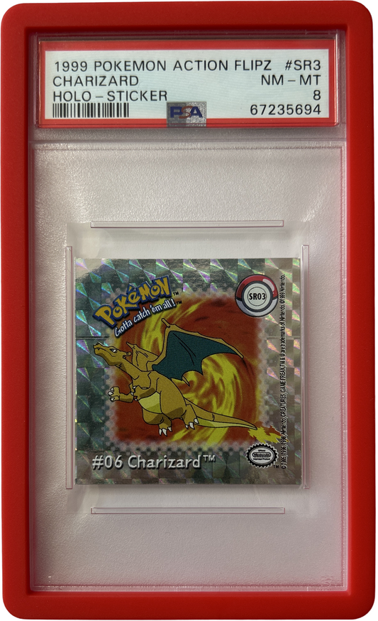 Pokemon - Action Flipz - Charizard - Holo - Sticker - PSA 8 - Red Guard