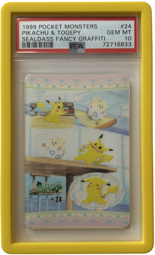 Pokemon - Pocket Monster - Pikachu & Togepi # 24 - Fancy Graffiti - PSA 10 - Yellow Guard