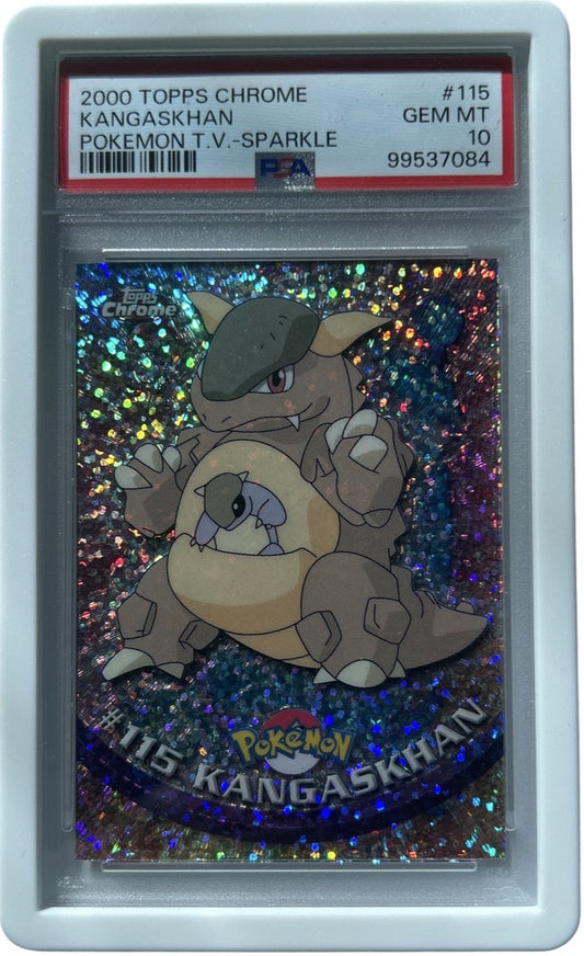 Pokemon - Topps Chrome - Series 2 - #115 KANGASKHAN Sparkle - PSA 10 - WHITE GUARD