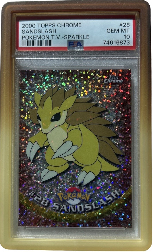 Pokemon - Topps Chrome Series 1 - #28 Sandslash Sparkle - PSA 10 - SANDSTORM GUARD