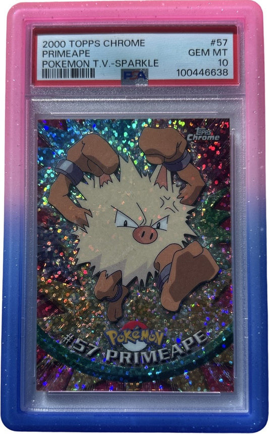 Pokemon - Topps Chrome Series 1 - #57 PRIMEAPE Sparkle - PSA 10 - COSMIC GUARD