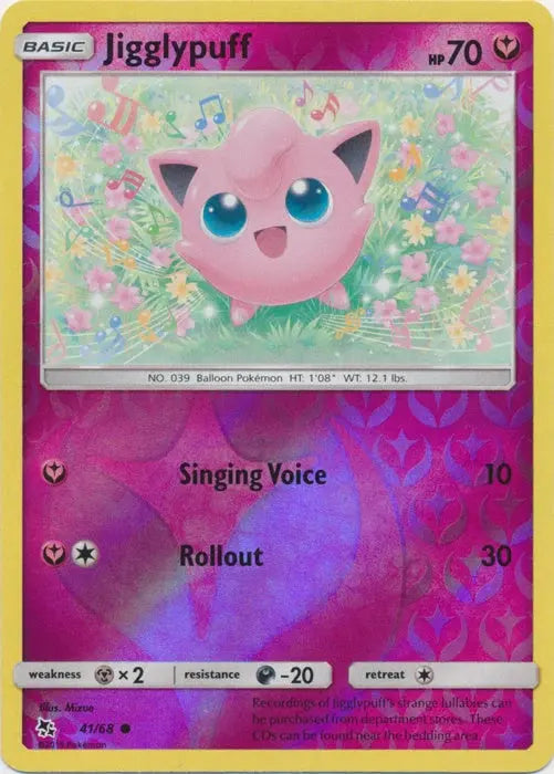 Jigglypuff 041/68 - Reverse Holofoil Hidden Fates - Common Hidden Fates Pokemon Single  Squirtle Squad Card Shop.