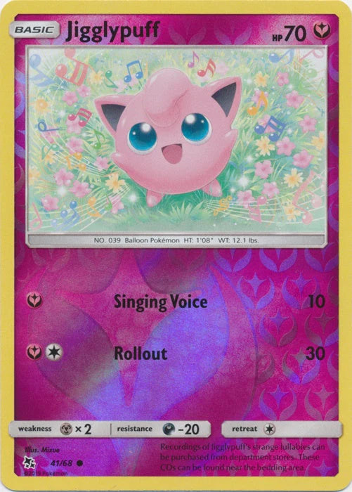 Jigglypuff 041/68 - Reverse Holofoil Hidden Fates - Common Hidden Fates Pokemon Single  Squirtle Squad Card Shop.