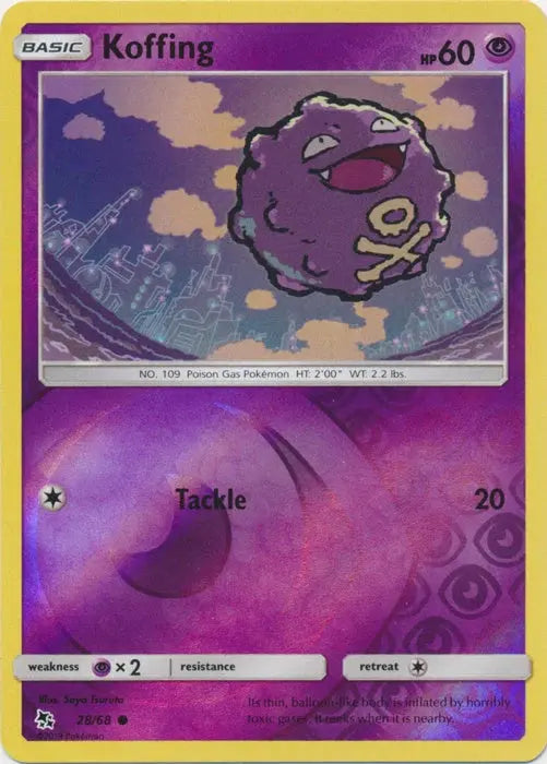 Koffing 028/68 - Reverse Holofoil Hidden Fates - Common Hidden Fates Pokemon Single  Squirtle Squad Card Shop.