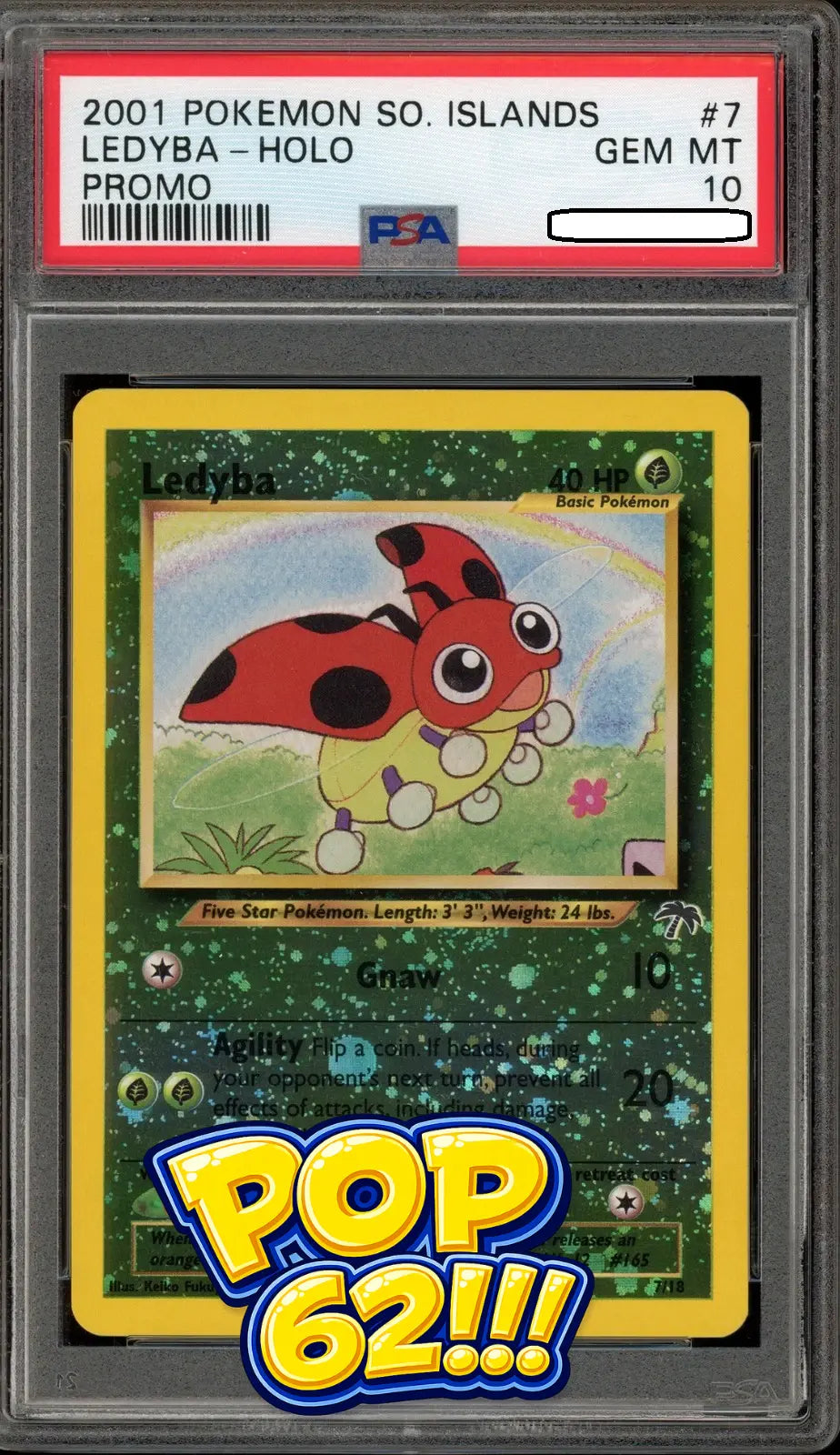 Pokémon - Ledyba Holo Southern Islands Promo 7 Japanese - PSA 10 Gem Mint