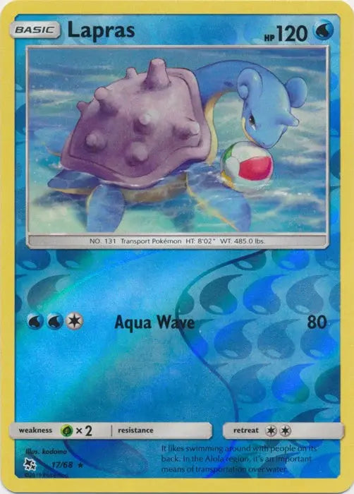Lapras 017/68 - Reverse Holofoil Hidden Fates - Rare Hidden Fates Pokemon Single  Squirtle Squad Card Shop.