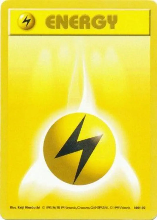 Lightning Energy 100  - Unlimited Base Set Shadowless - Common Base Set (Shadowless) Pokemon Single  Squirtle Squad Card Shop.