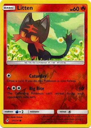 Litten 027/214 Reverse Holo - Sun & Moon Unbroken Bonds