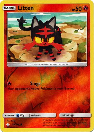 Litten 026/214 - Reverse Holofoil SM  Unbroken Bonds - Common SM - Unbroken Bonds Pokemon Single  Squirtle Squad Card Shop.
