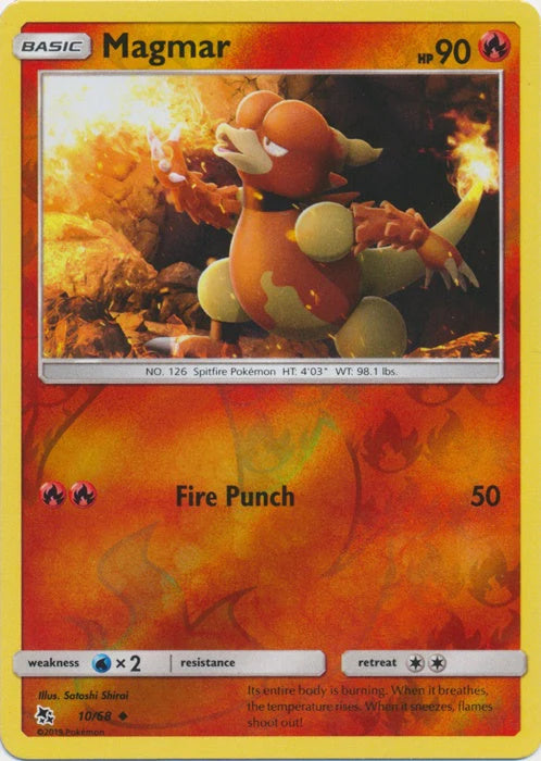 Magmar 010/68 - Reverse Holofoil Hidden Fates - Uncommon Hidden Fates Pokemon Single  Squirtle Squad Card Shop.