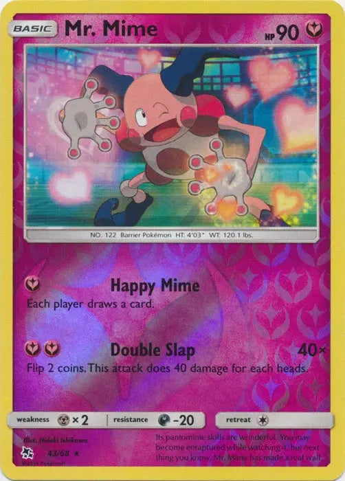 Mr. Mime 043/68 - Reverse Holofoil Hidden Fates - Rare Hidden Fates Pokemon Single  Squirtle Squad Card Shop.