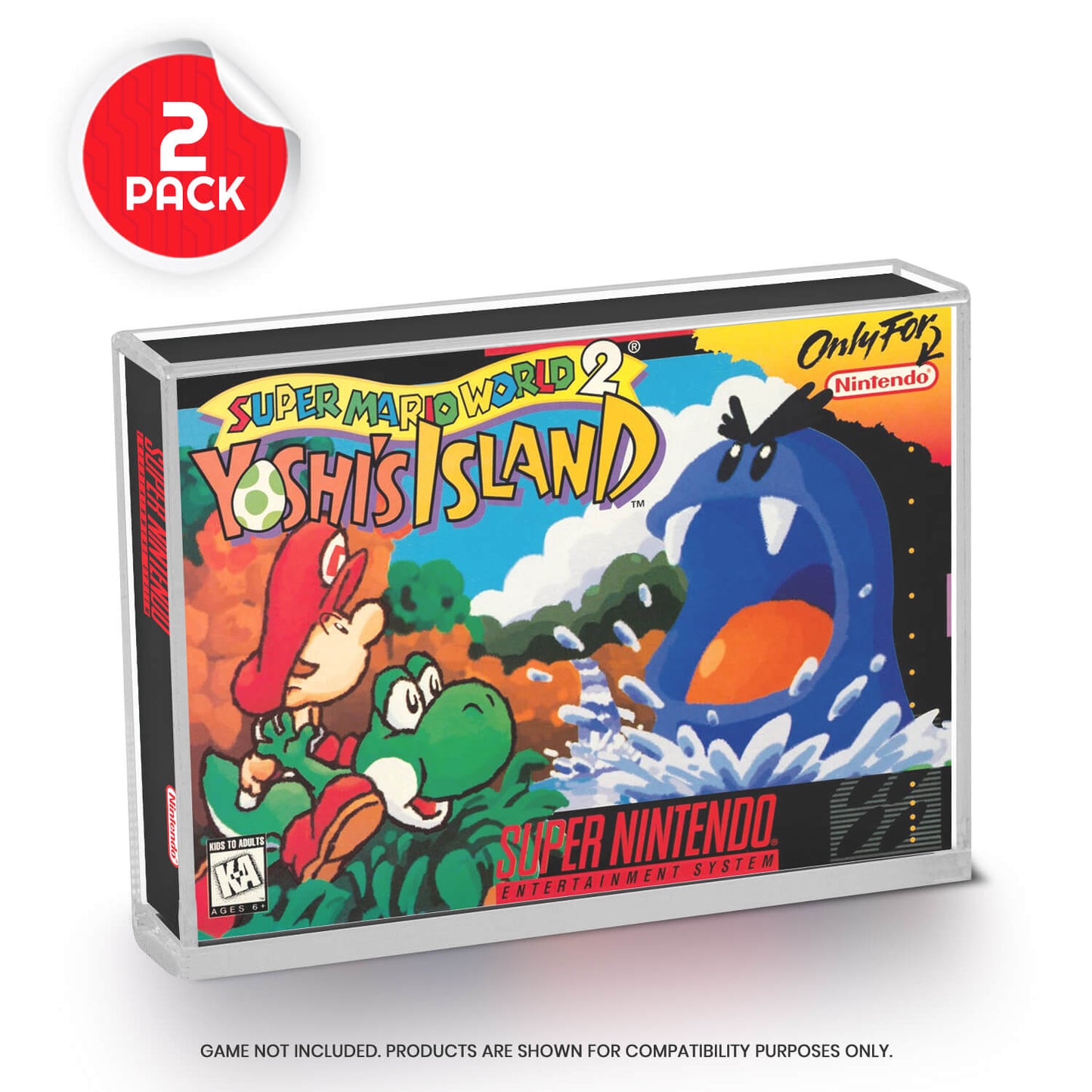 EVORETRO Acrylic Display Protector for SNES Games and N64 Game Box - Pack of 2 EVORETRO Canada Video Game Protectors  Squirtle Squad Card Shop.