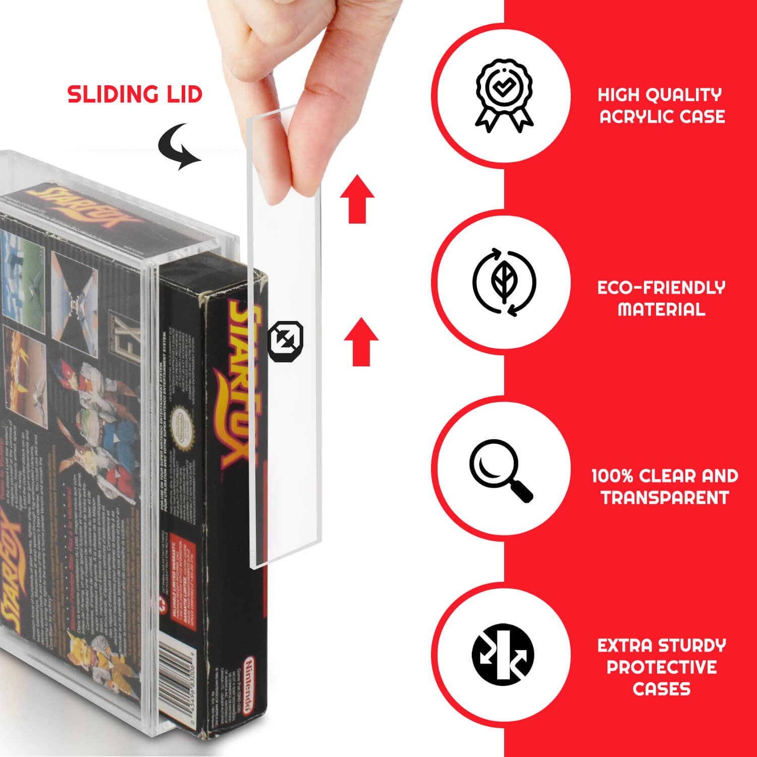 EVORETRO Acrylic Display Protector for SNES Games and N64 Game Box - Pack of 2 EVORETRO Canada Video Game Protectors  Squirtle Squad Card Shop.