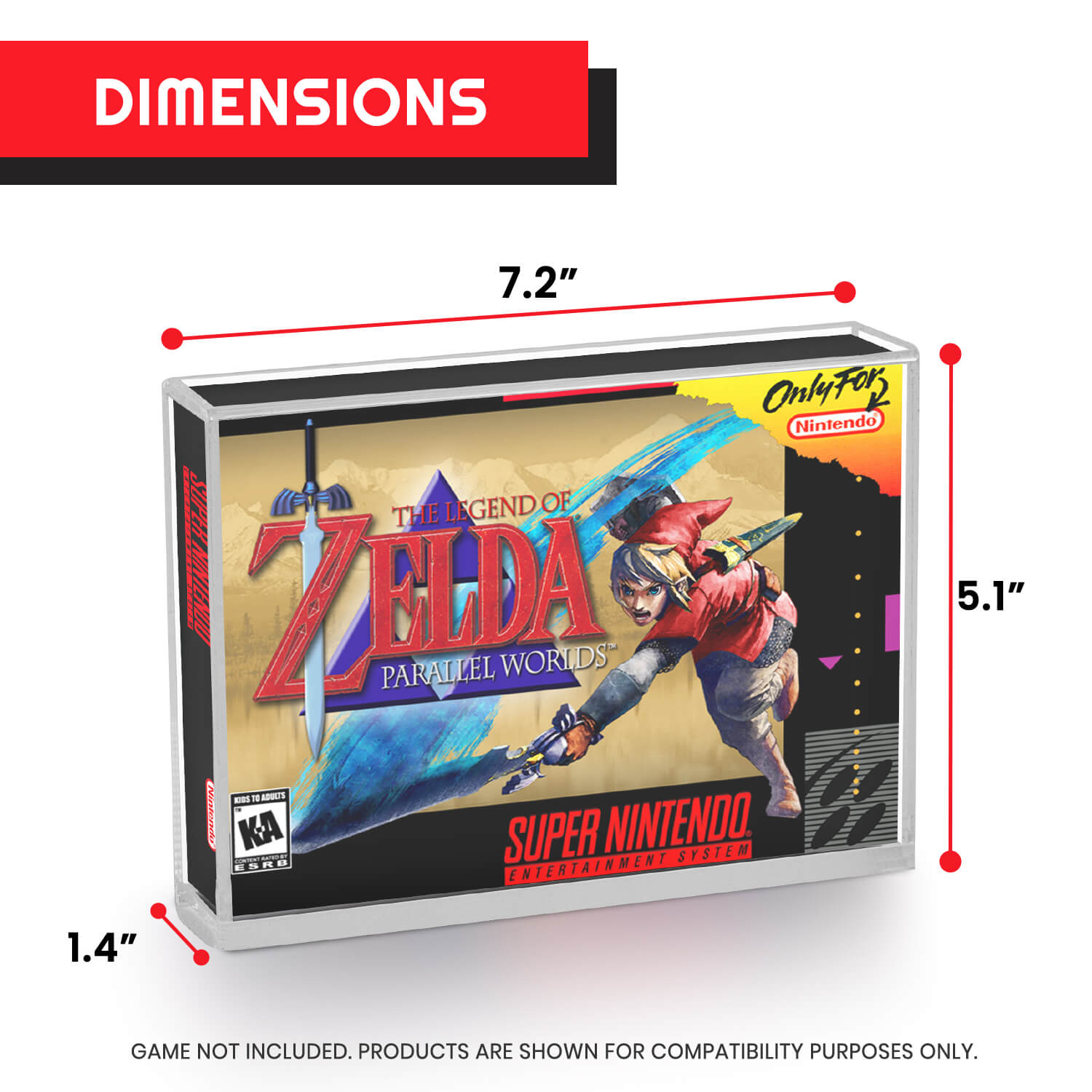 EVORETRO Acrylic Display Protector for SNES Games and N64 Game Box - Pack of 2 EVORETRO Canada Video Game Protectors  Squirtle Squad Card Shop.