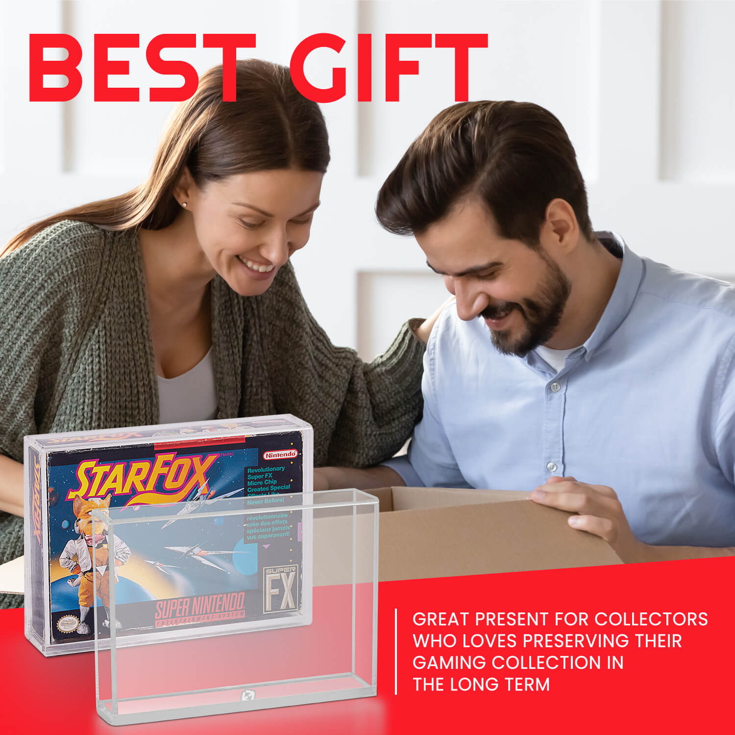 EVORETRO Acrylic Display Protector for SNES Games and N64 Game Box - Pack of 2 EVORETRO Canada Video Game Protectors  Squirtle Squad Card Shop.
