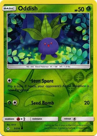 Oddish 005/214 Reverse Holo - Sun & Moon Unbroken Bonds