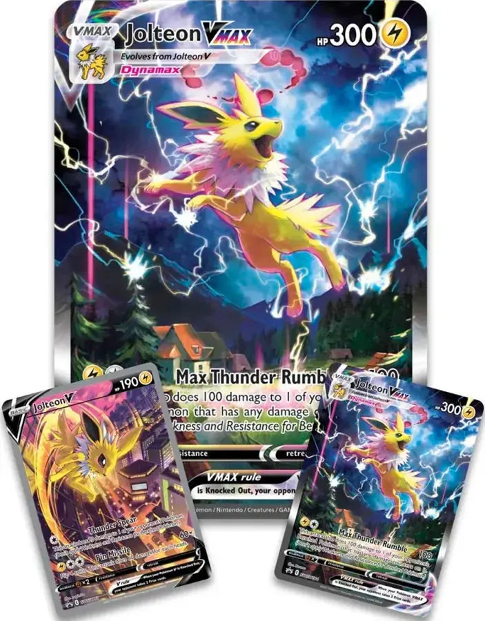 Pokémon TCG – Jolteon VMAX Premium Collection Box – Sword & Shield – Factory Sealed Squirtle Squad Card Shop.   Squirtle Squad Card Shop.