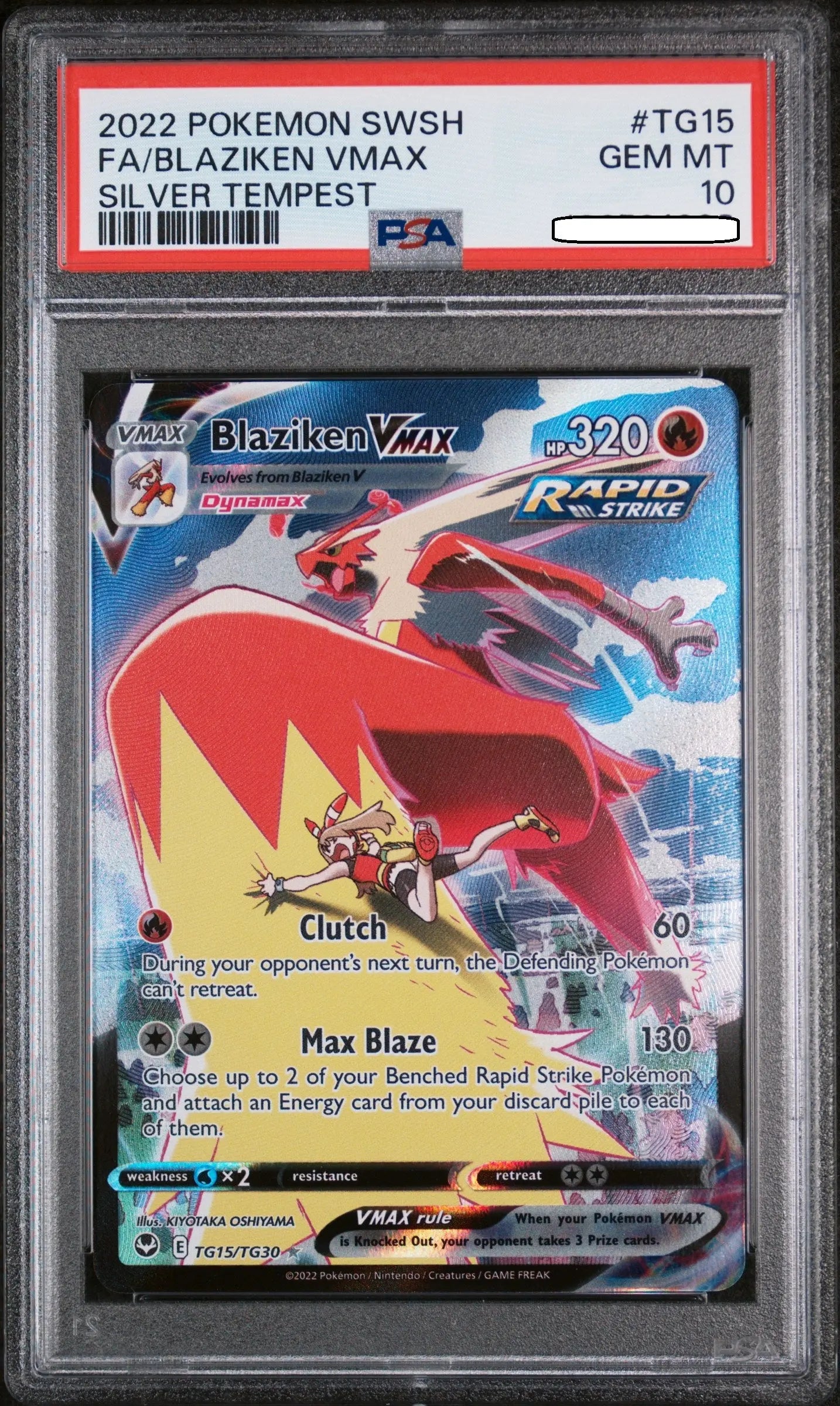 Pokémon - Blaziken VMAX TG15/TG30 Trainer Gallery Full Art - PSA 10 Gem Mint - Silver Tempest