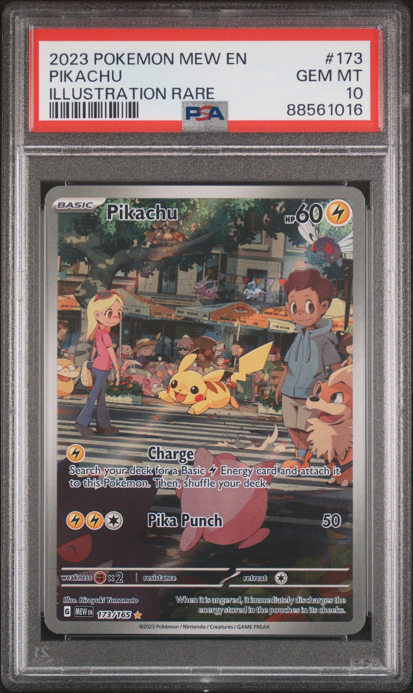 Pokémon TCG - Pikachu 173/165 - Scarlet & Violet 151 - Illustration Rare - PSA 10 Gem Mint Squirtle Squad Card Shop.   Squirtle Squad Card Shop.