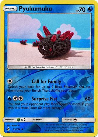 Pyukumuku 053/214  - Reverse Holofoil SM  Unbroken Bonds - Uncommon SM - Unbroken Bonds Pokemon Single  Squirtle Squad Card Shop.