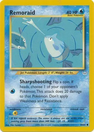 Remoraid 050  - Unlimited Neo Revelation - Common Neo Revelation Pokemon Single  Squirtle Squad Card Shop.